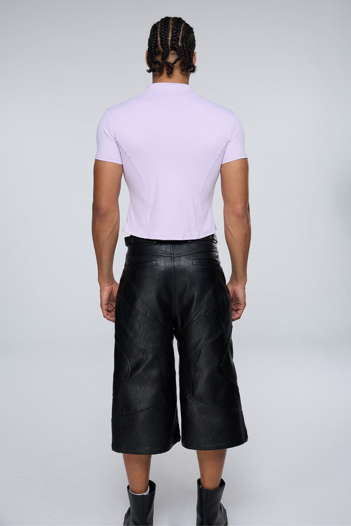 Vector Tier Zipper Short Sleeve Top Purple