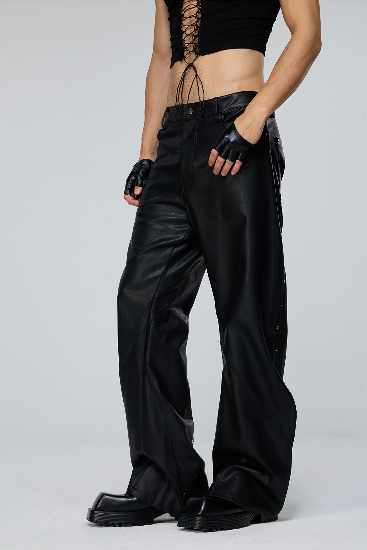Vector Twill Leather Barrel Pants