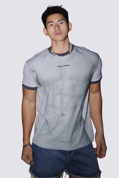 Veil Mark Muscle Print Top Grey