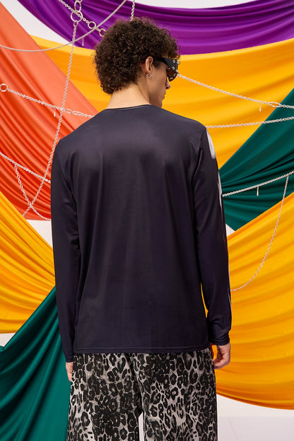 Veil Symbol Long Sleeve Muscle Print Top
