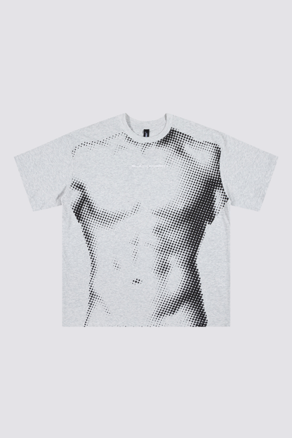 Veil Trace Print Top Grey