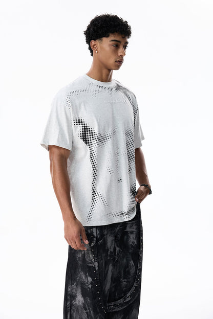 Veil Trace Print Top Grey