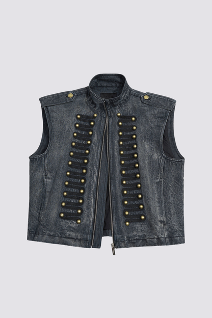 Vibe Wear Zipper Denim Vest