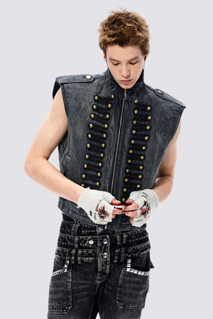 Vibe Wear Zipper Denim Vest