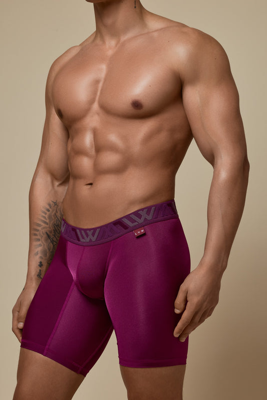 VISIBLY BOXER BRIEF RENEW SHINE 8' - DEEP PLUM