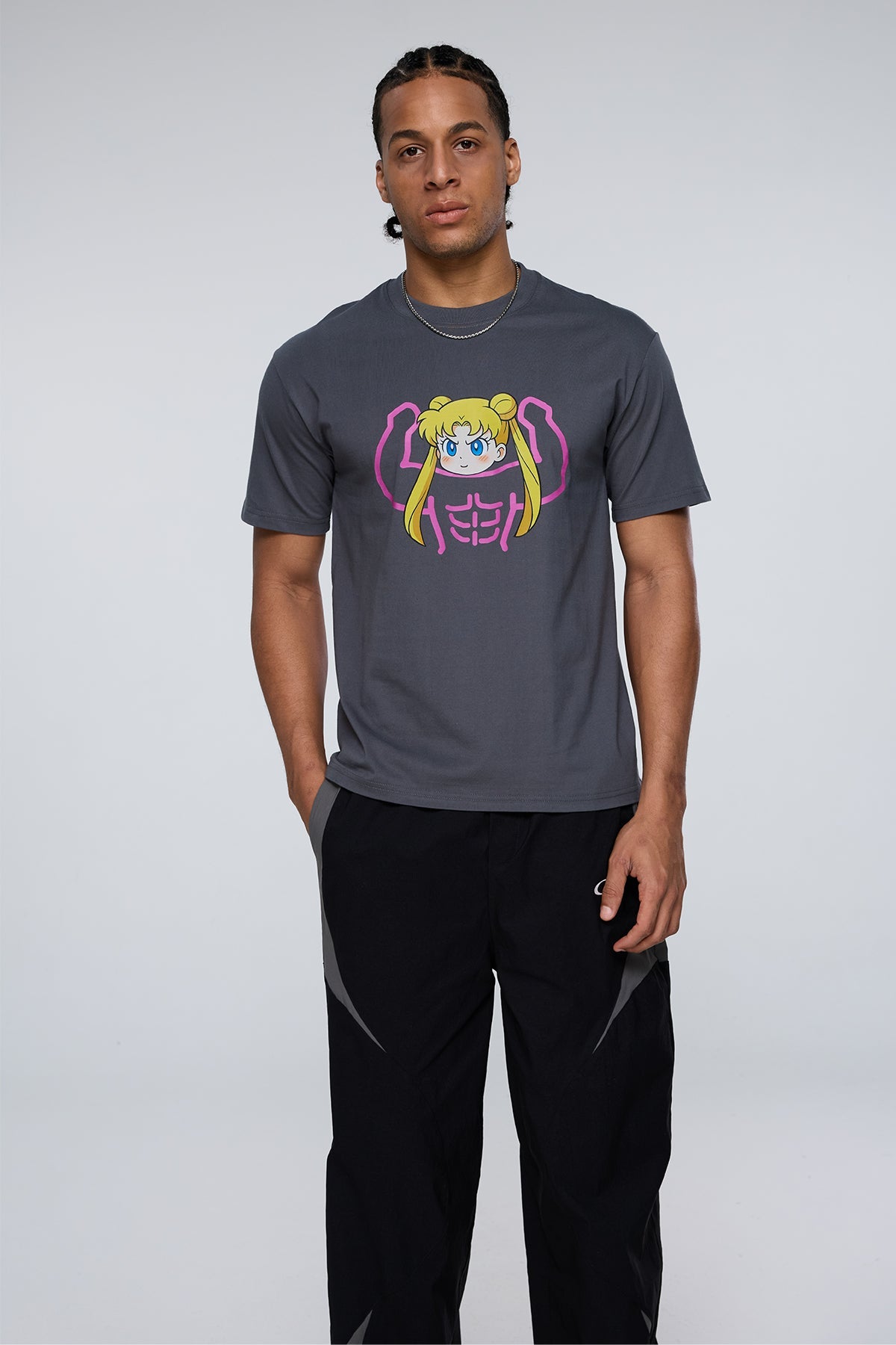 Vivid Spark Print T-Shirt Grey