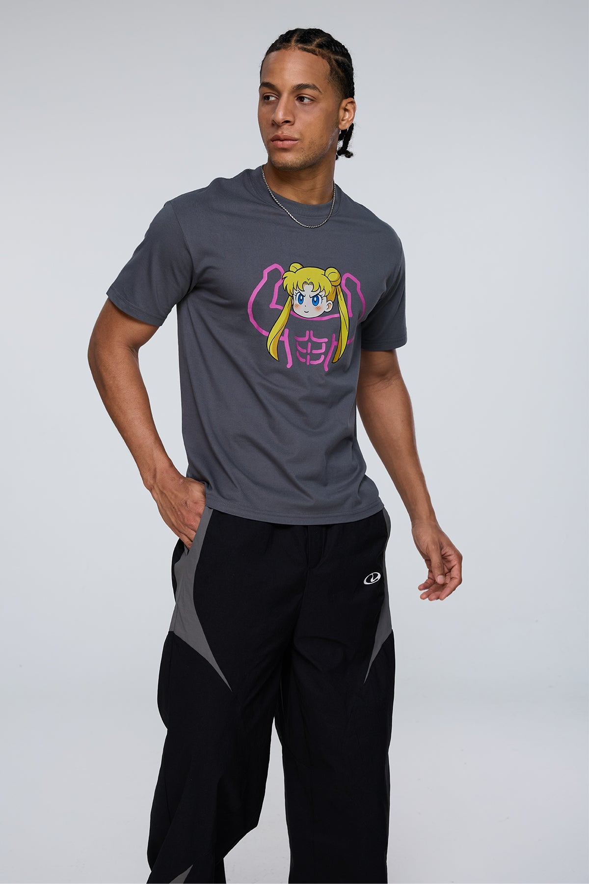 Vivid Spark Print T-Shirt Grey