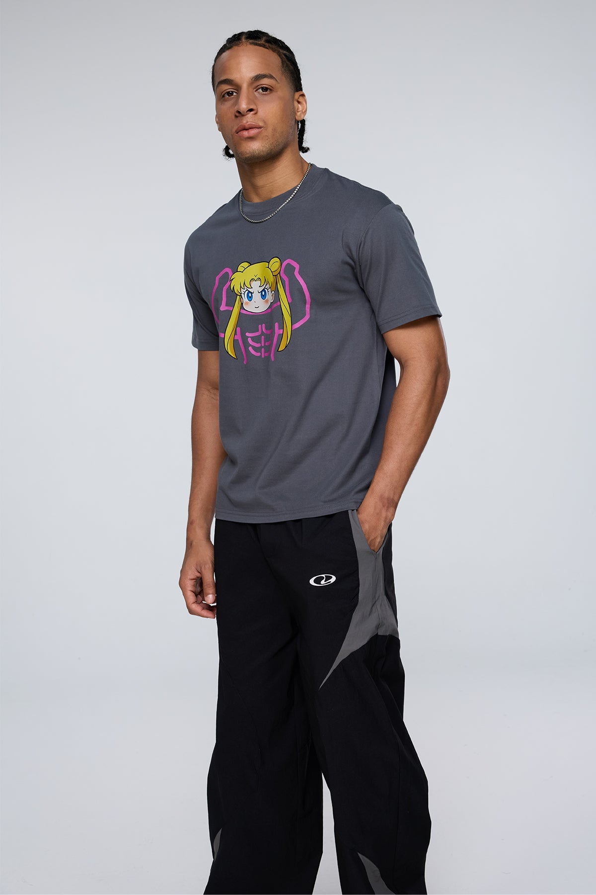 Vivid Spark Print T-Shirt Grey
