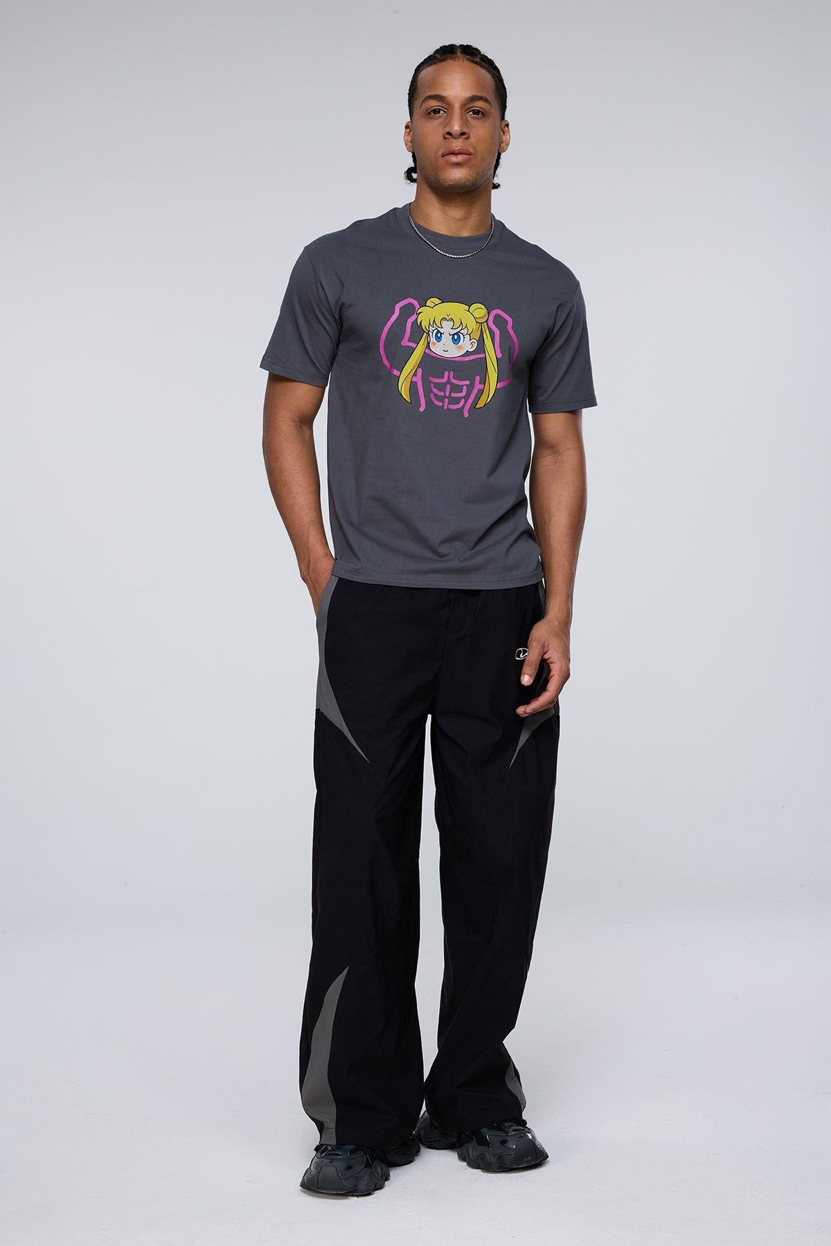 Vivid Spark Print T-Shirt Grey