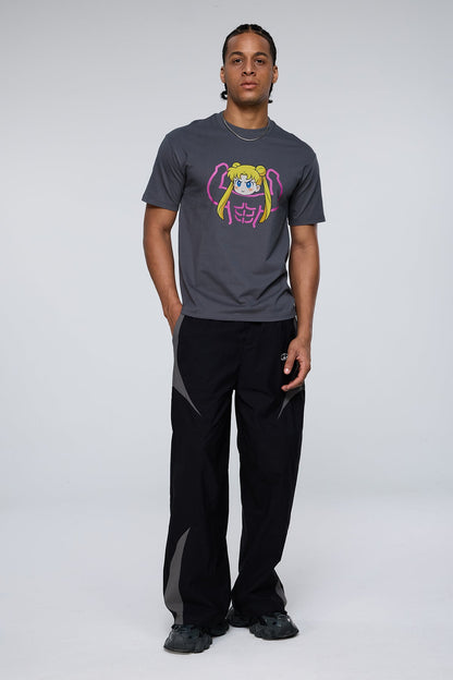 Vivid Spark Print T-Shirt Grey