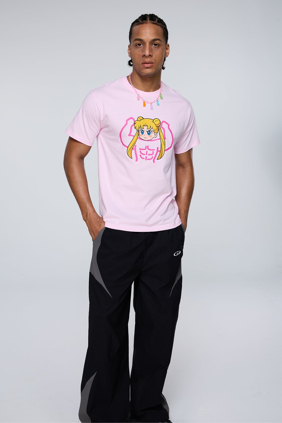 Vivid Spark Print T-Shirt Pink