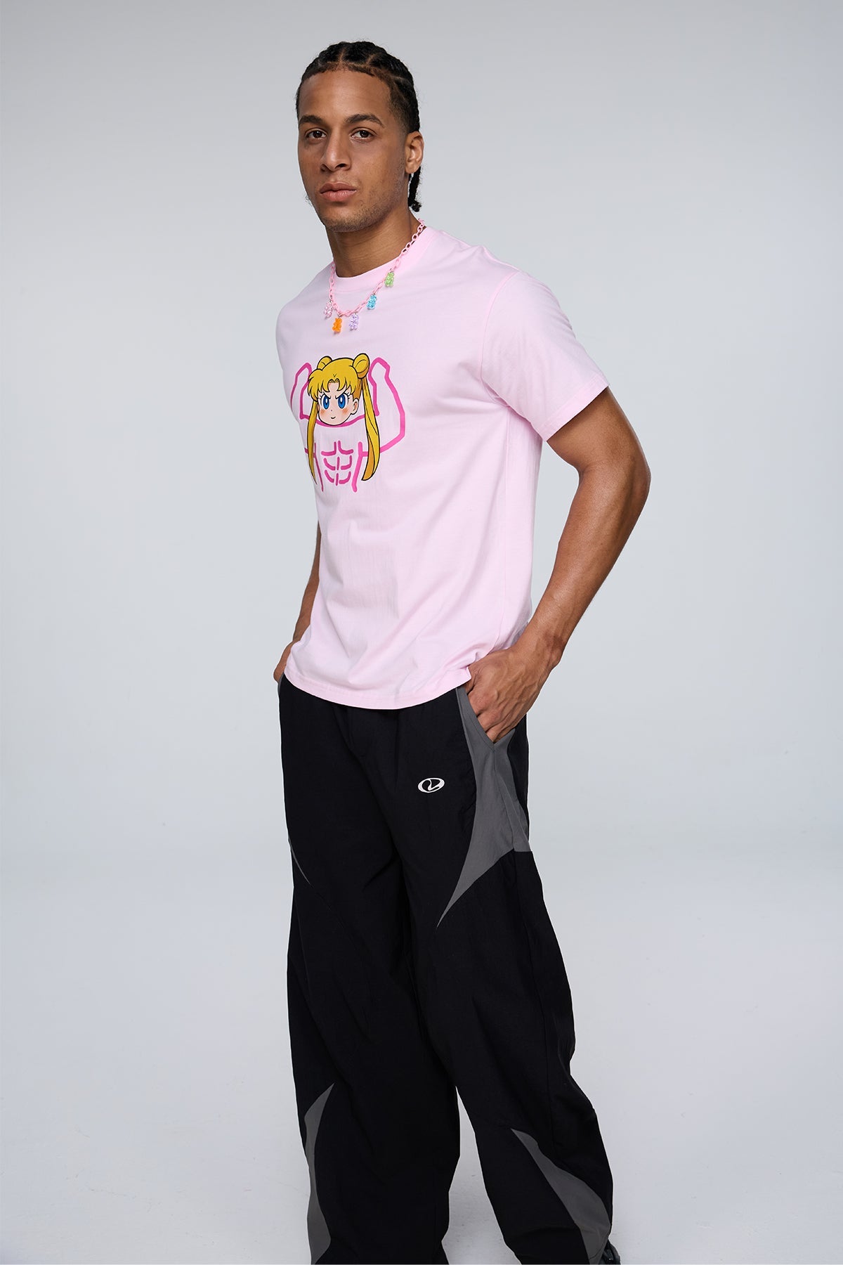 Vivid Spark Print T-Shirt Pink