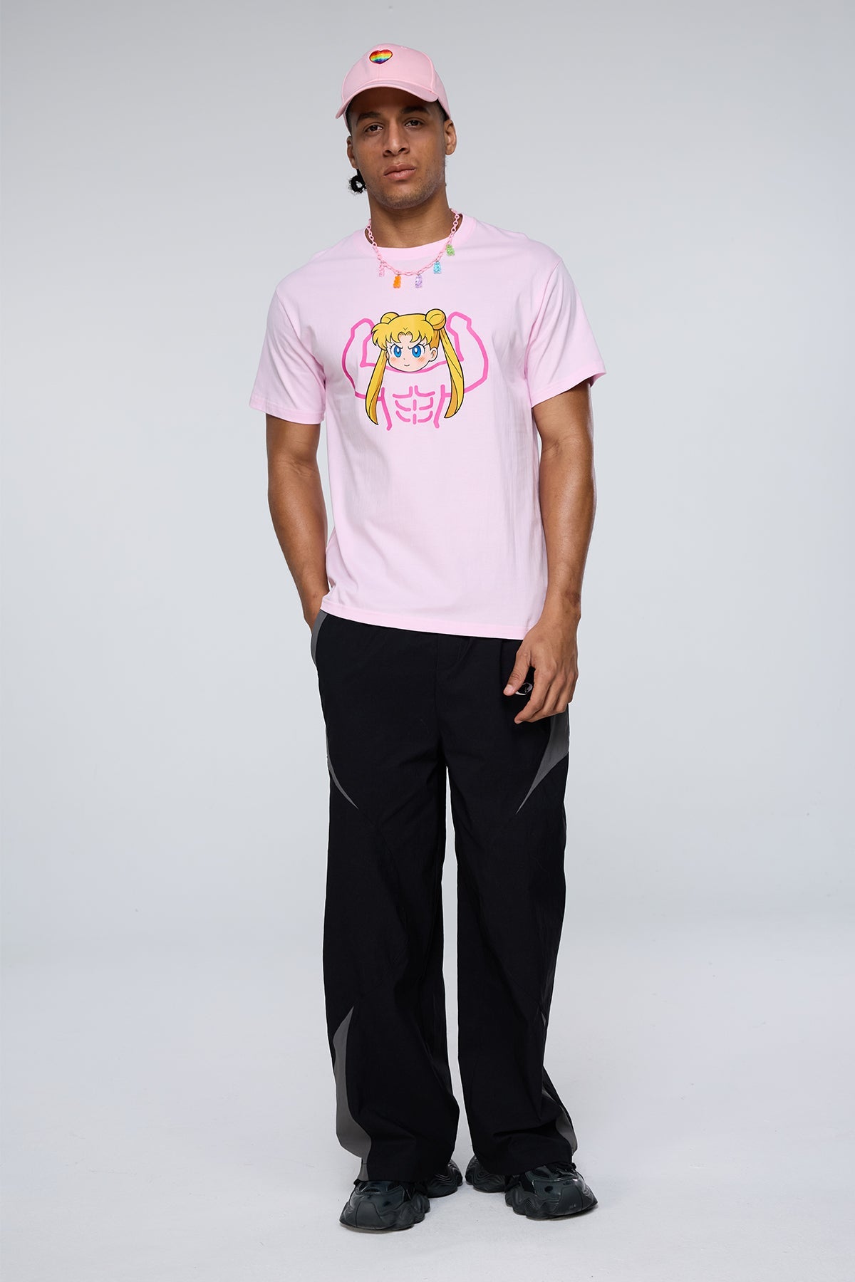 Vivid Spark Print T-Shirt Pink