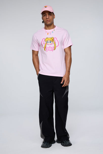 Vivid Spark Print T-Shirt Pink