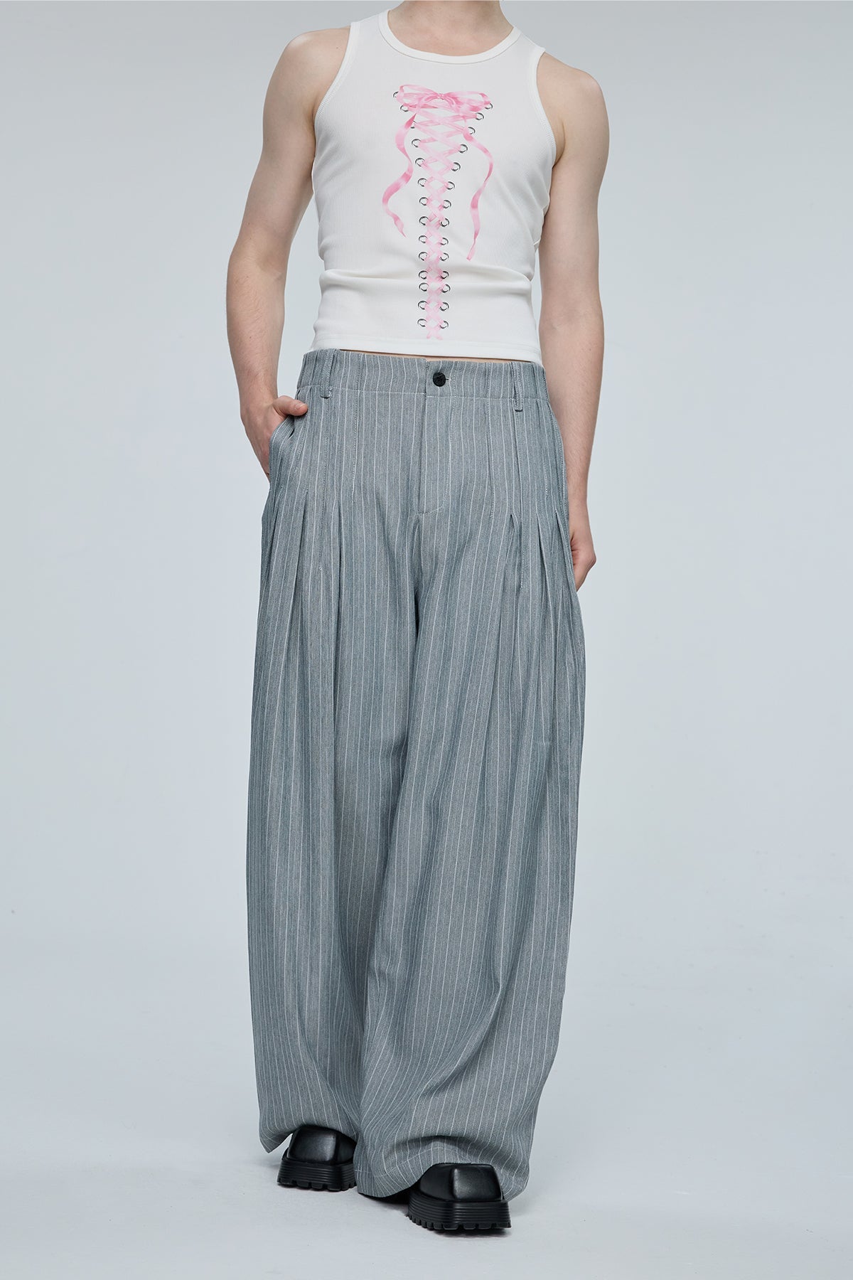Vivid Stream Stripe Wide Leg Pants