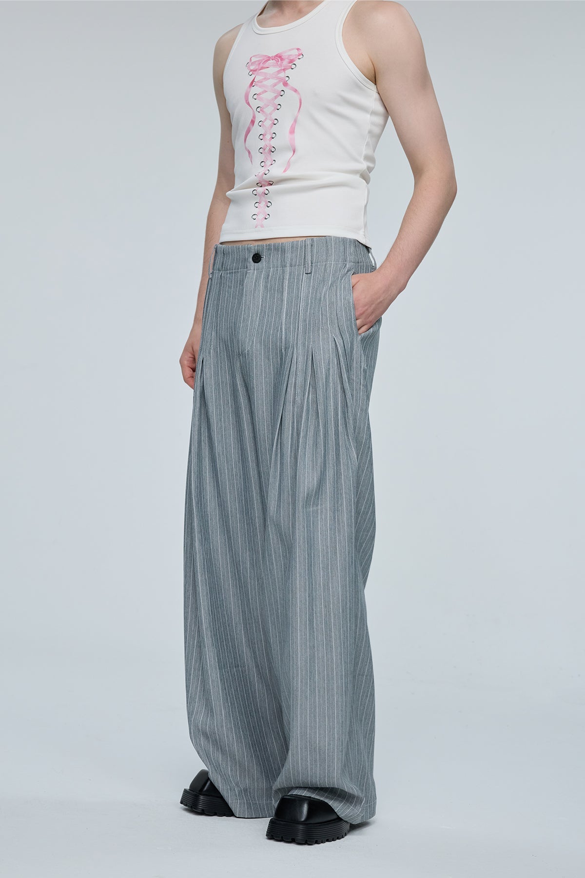 Vivid Stream Stripe Wide Leg Pants