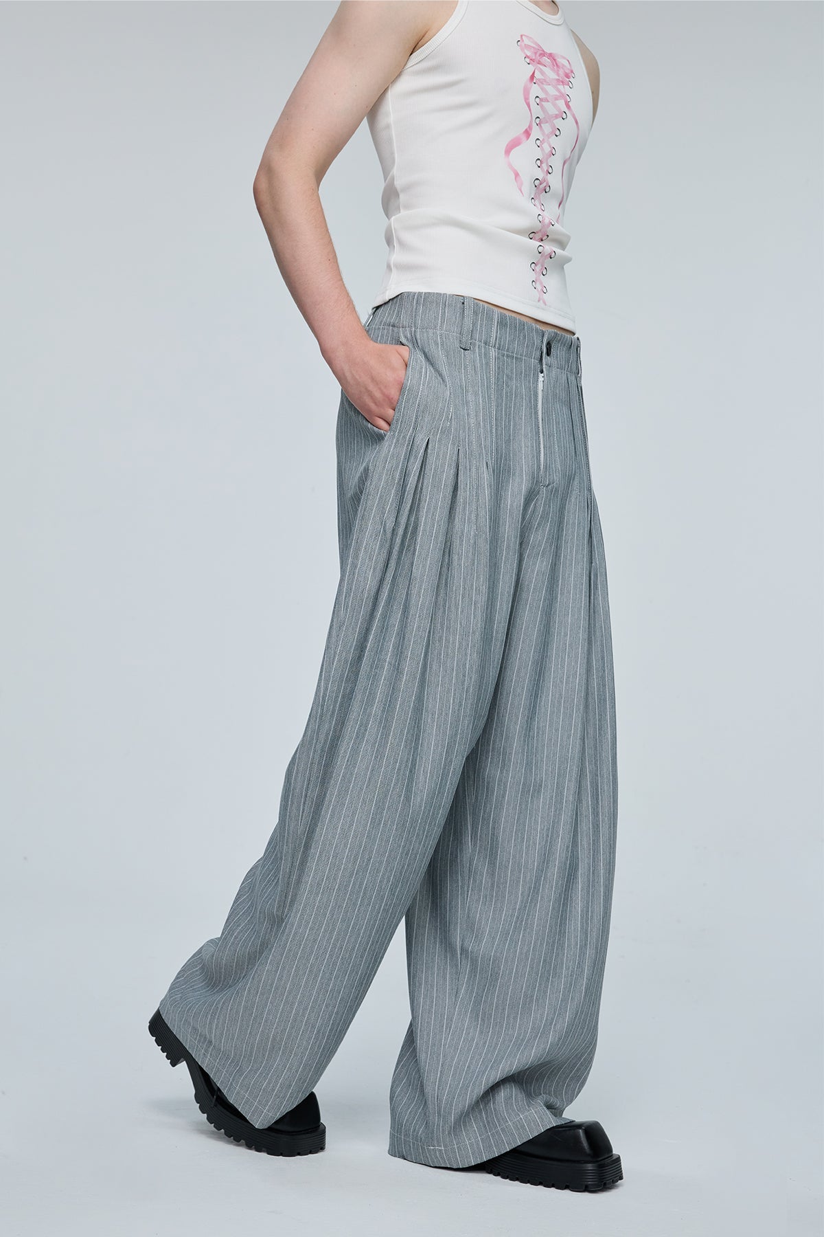 Vivid Stream Stripe Wide Leg Pants