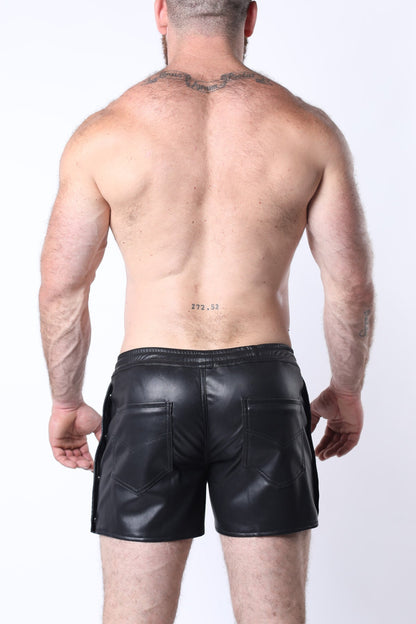 Void Vegan Leather Snap Up Shorts
