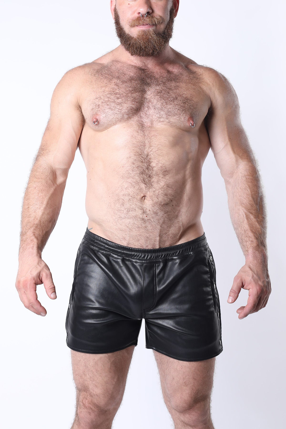 Void Vegan Leather Snap Up Shorts