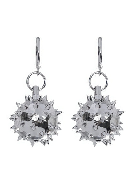 Warrior Chain Ball Earrings – Edgy & Unisex Statement Piece (Pair)