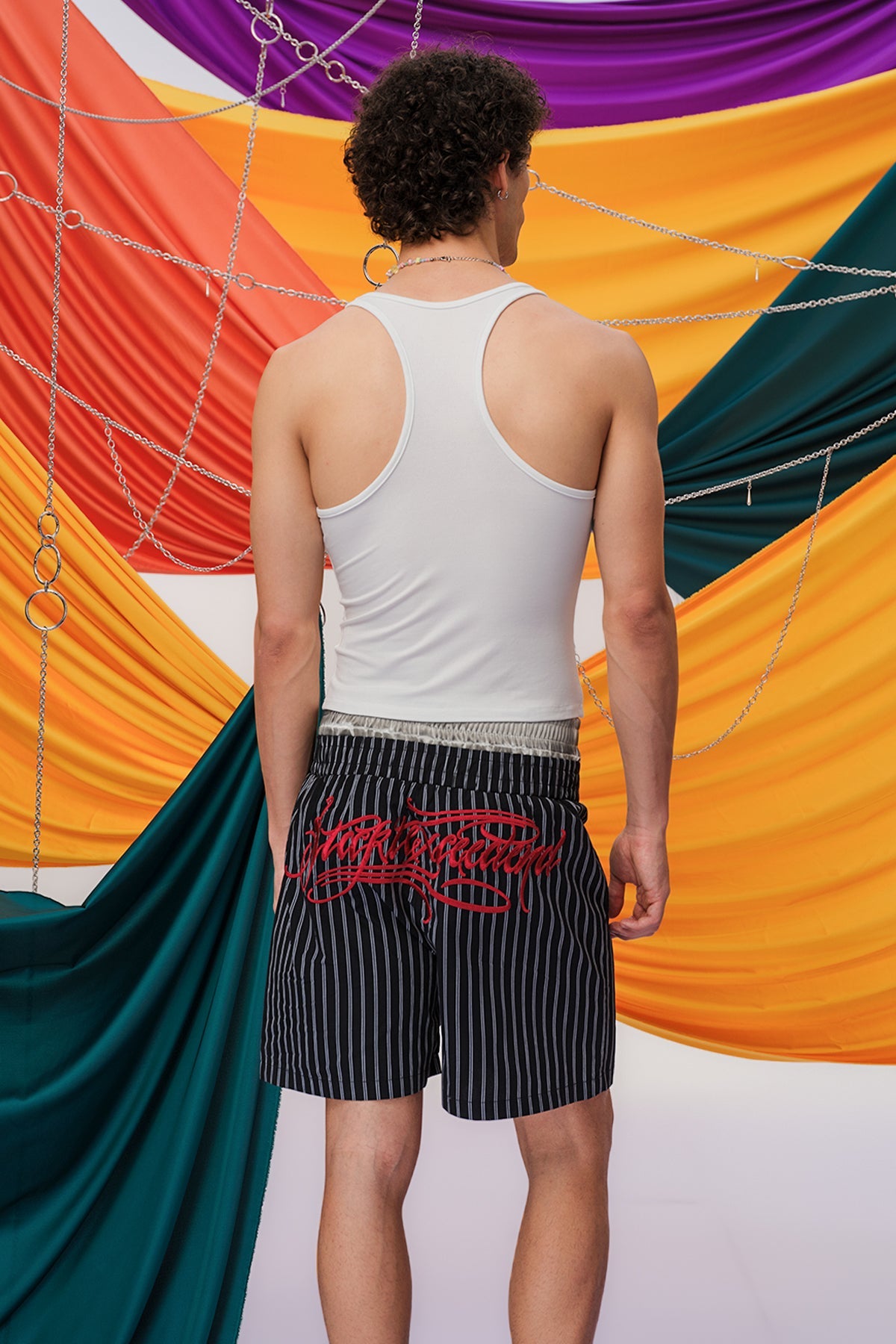Waist Exposure Print Crop Top