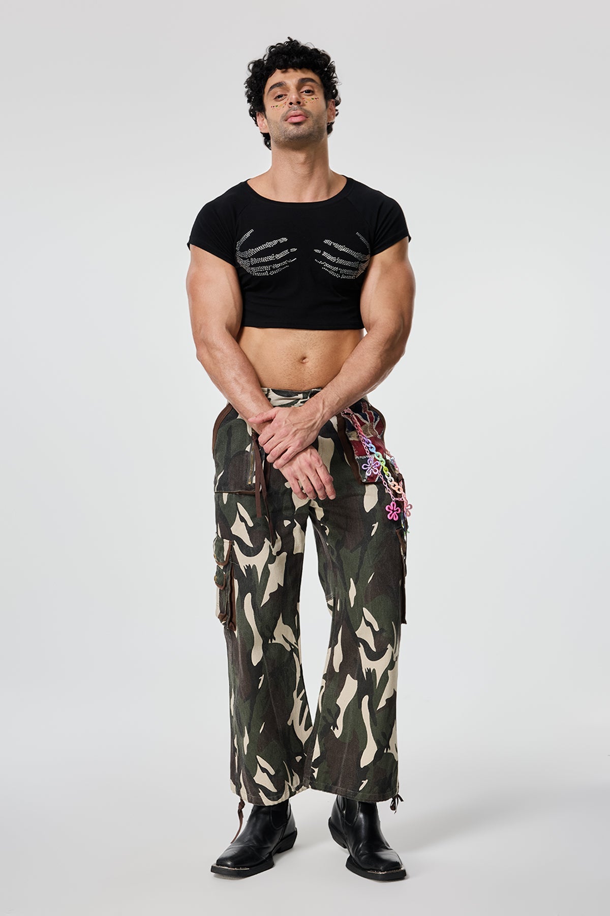 Waist Interval Rhinestone Crop Top