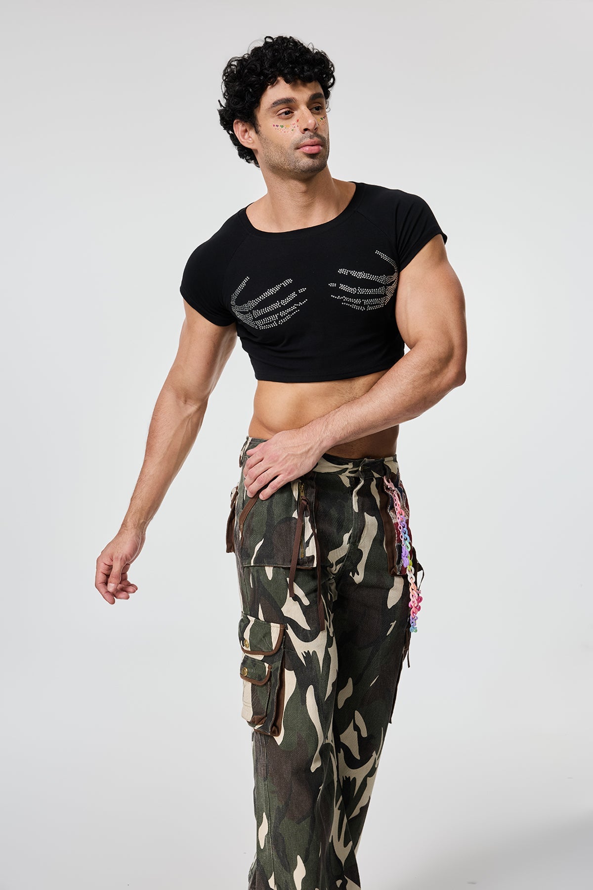 Waist Interval Rhinestone Crop Top