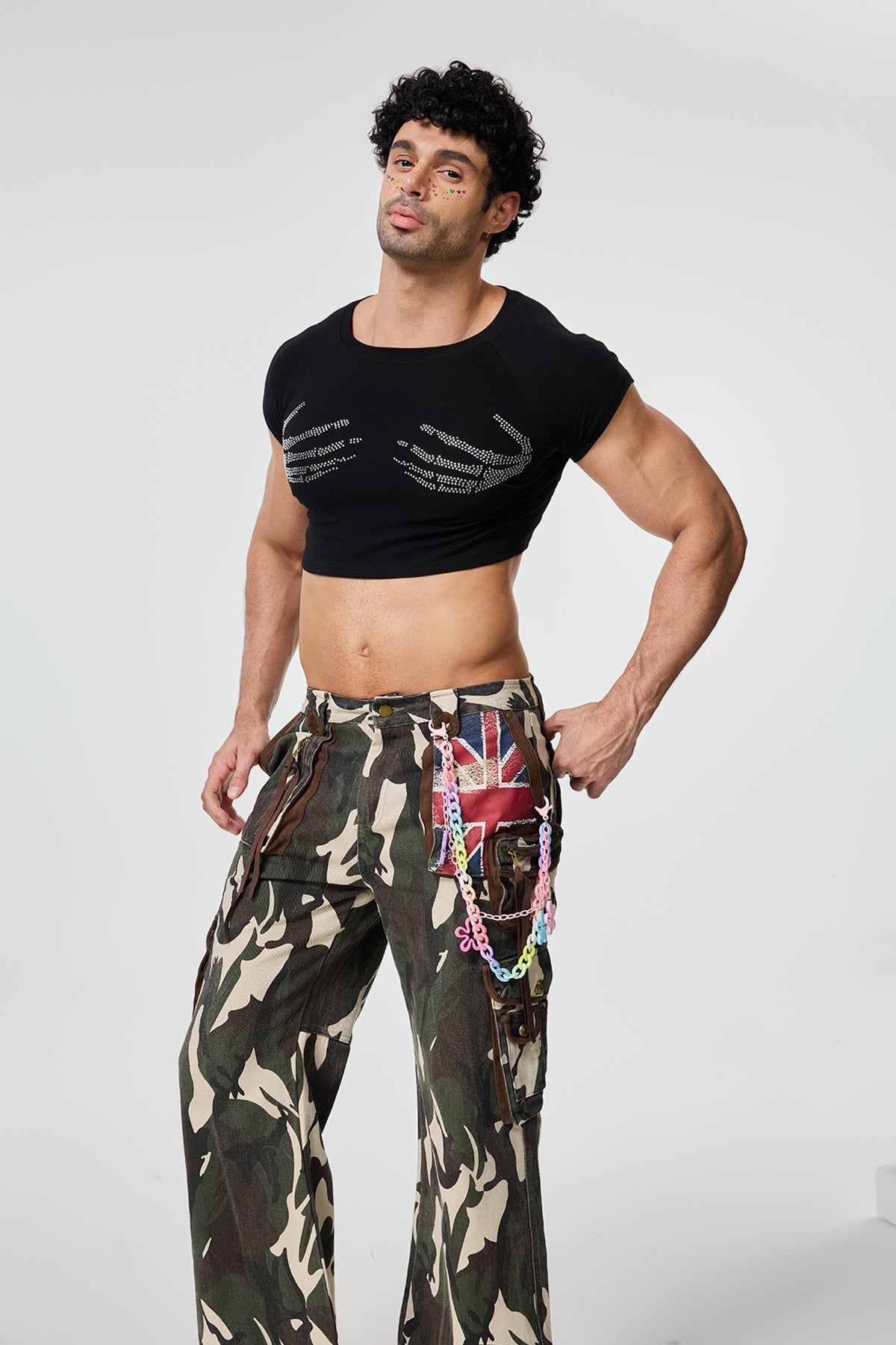 Waist Interval Rhinestone Crop Top
