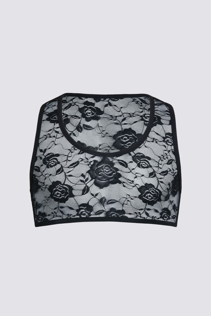 Waist Whisper Lace Crop Sleeveless Top