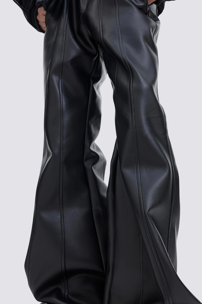 Wave Pulse Leather Bootcut Pants