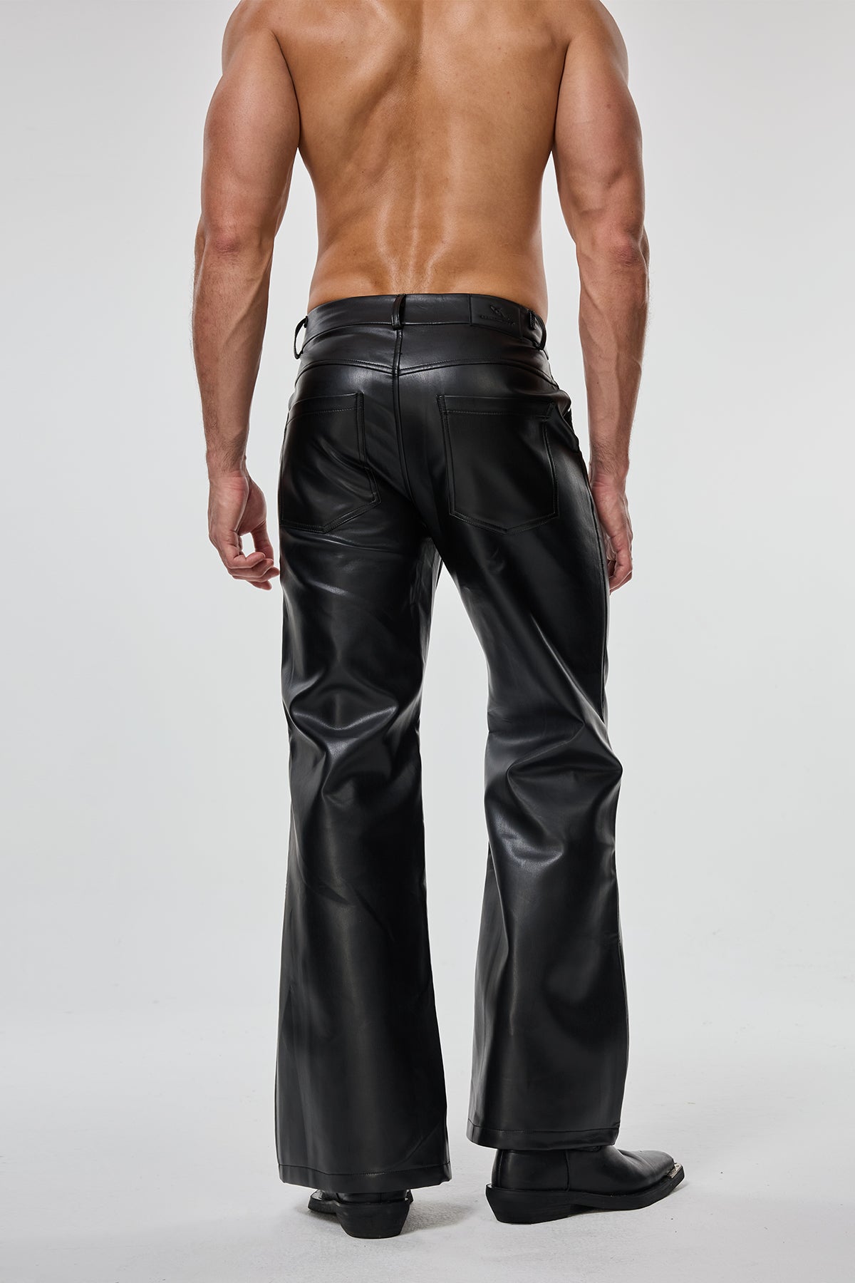 Wave Pulse Leather Bootcut Pants
