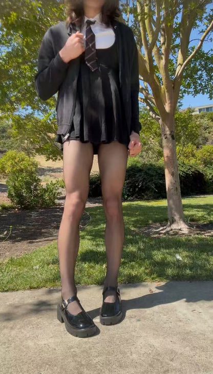 Femboy Puff Sleeve Blouse & Pleated Skirt 2-in-1 Set