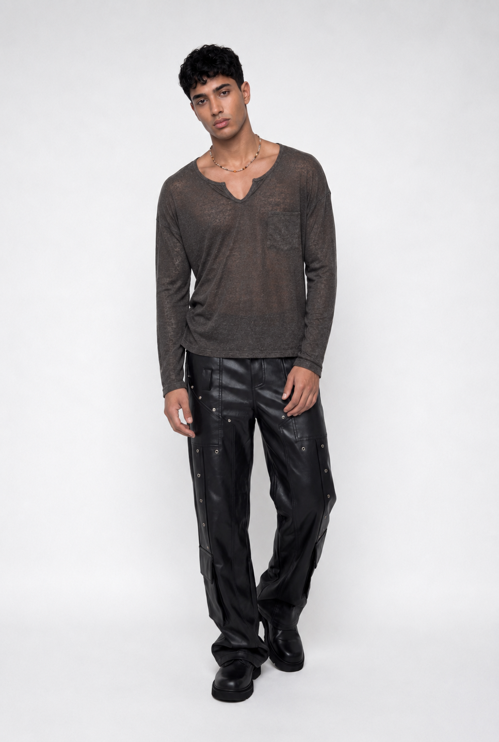 Whisper Veil Long Sleeve Mesh Top