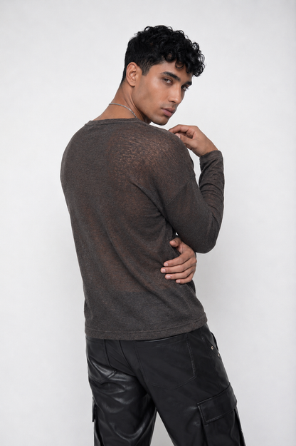 Whisper Veil Long Sleeve Mesh Top
