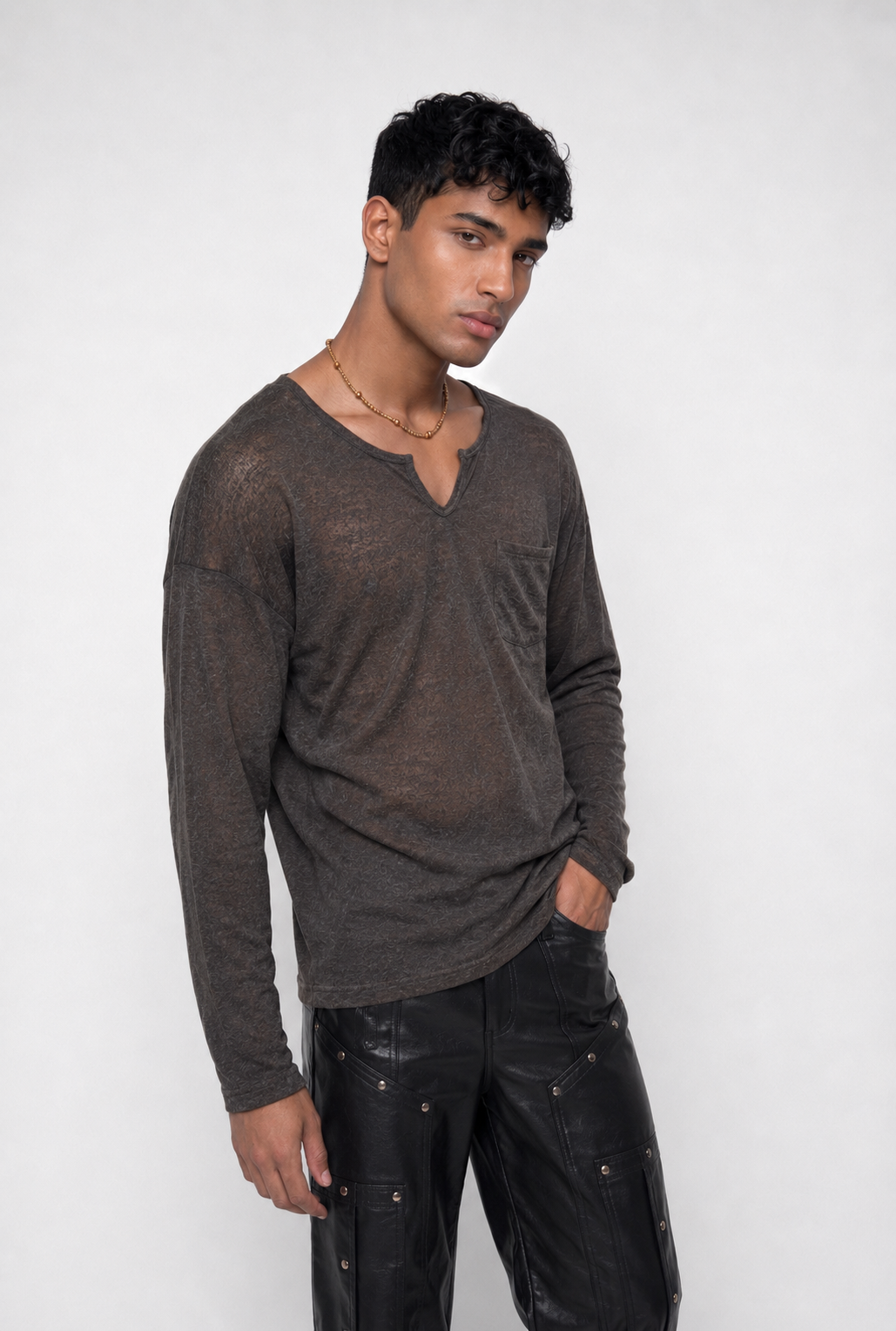 Whisper Veil Long Sleeve Mesh Top