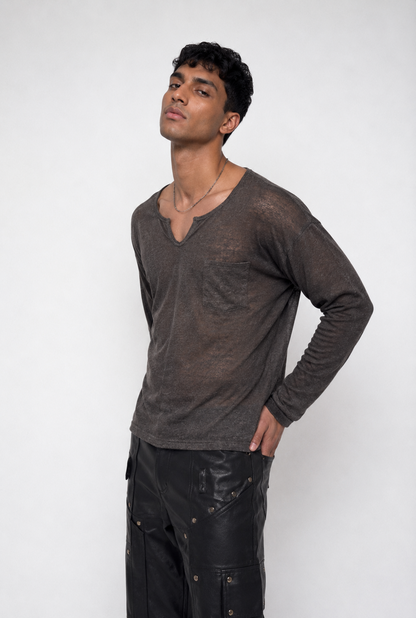 Whisper Veil Long Sleeve Mesh Top