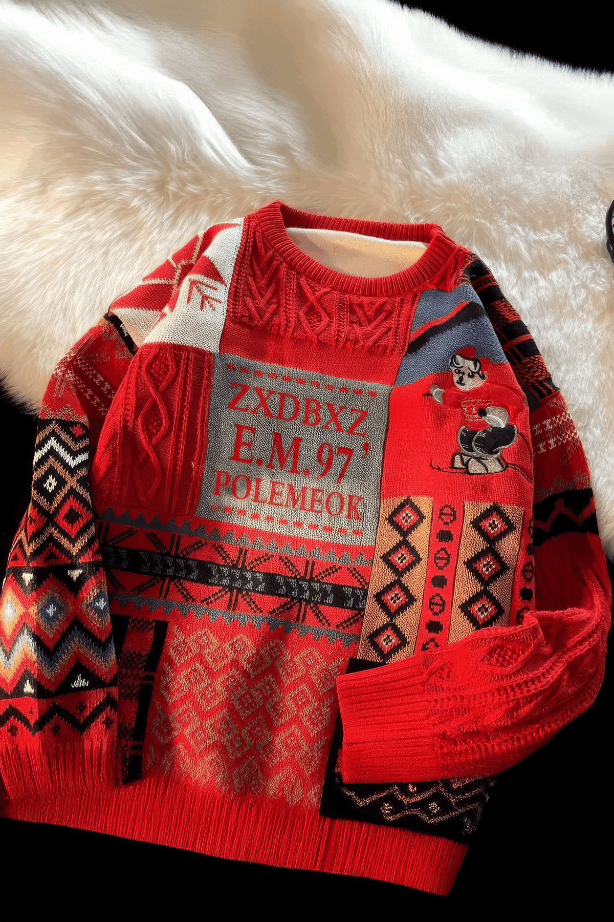 Winter Men’s Heavy Knit Sweater – Fleece Lined, Loose Fit