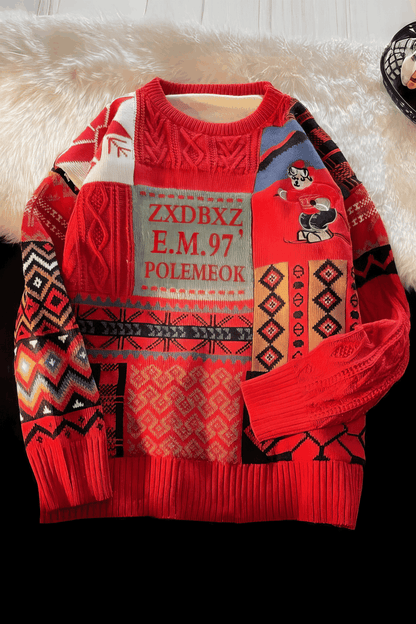 Winter Men’s Heavy Knit Sweater – Fleece Lined, Loose Fit