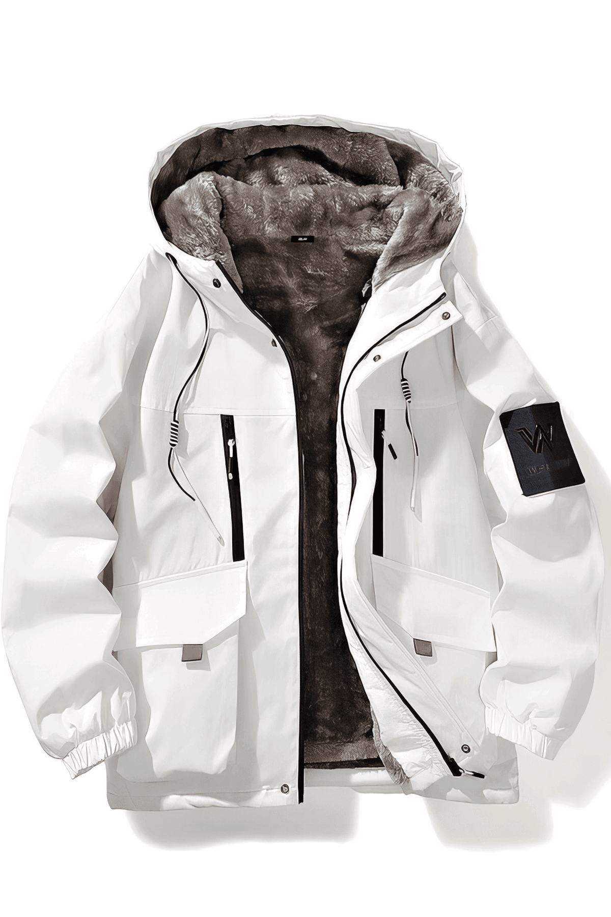 Winter Work Jacket for Men – Hooded, Warm, Fleece Lined