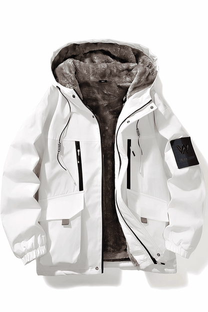Winter Work Jacket for Men – Hooded, Warm, Fleece Lined