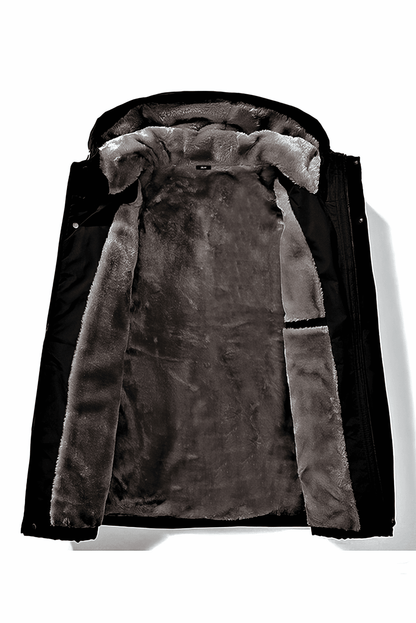 Winter Work Jacket for Men – Hooded, Warm, Fleece Lined