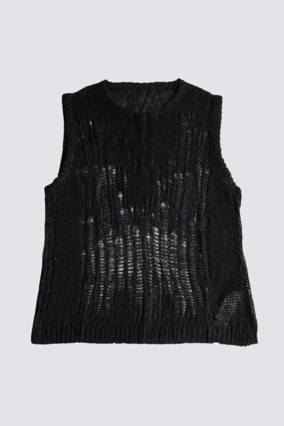 Wool Flow Knit Cutout Sleeveless Top