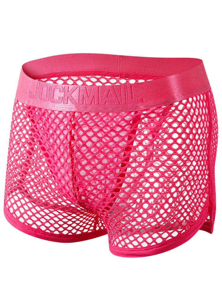 Men's Sexy Low-Rise Mesh See-Through Boxer Briefs