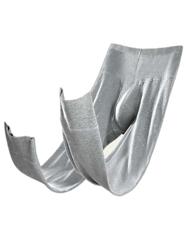 Men's High-rise Cotton Thermal Bottoms With Fly
