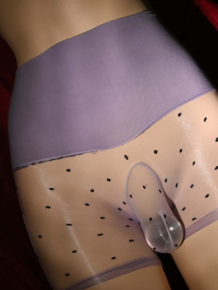 Men's High Waist Transparent Wrapped Egg Boxer Briefs
