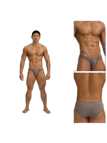 2 Pack Men's Solid Color Low Rise Sweat-Absorbent Large U-Shaped Small Pocket Briefs