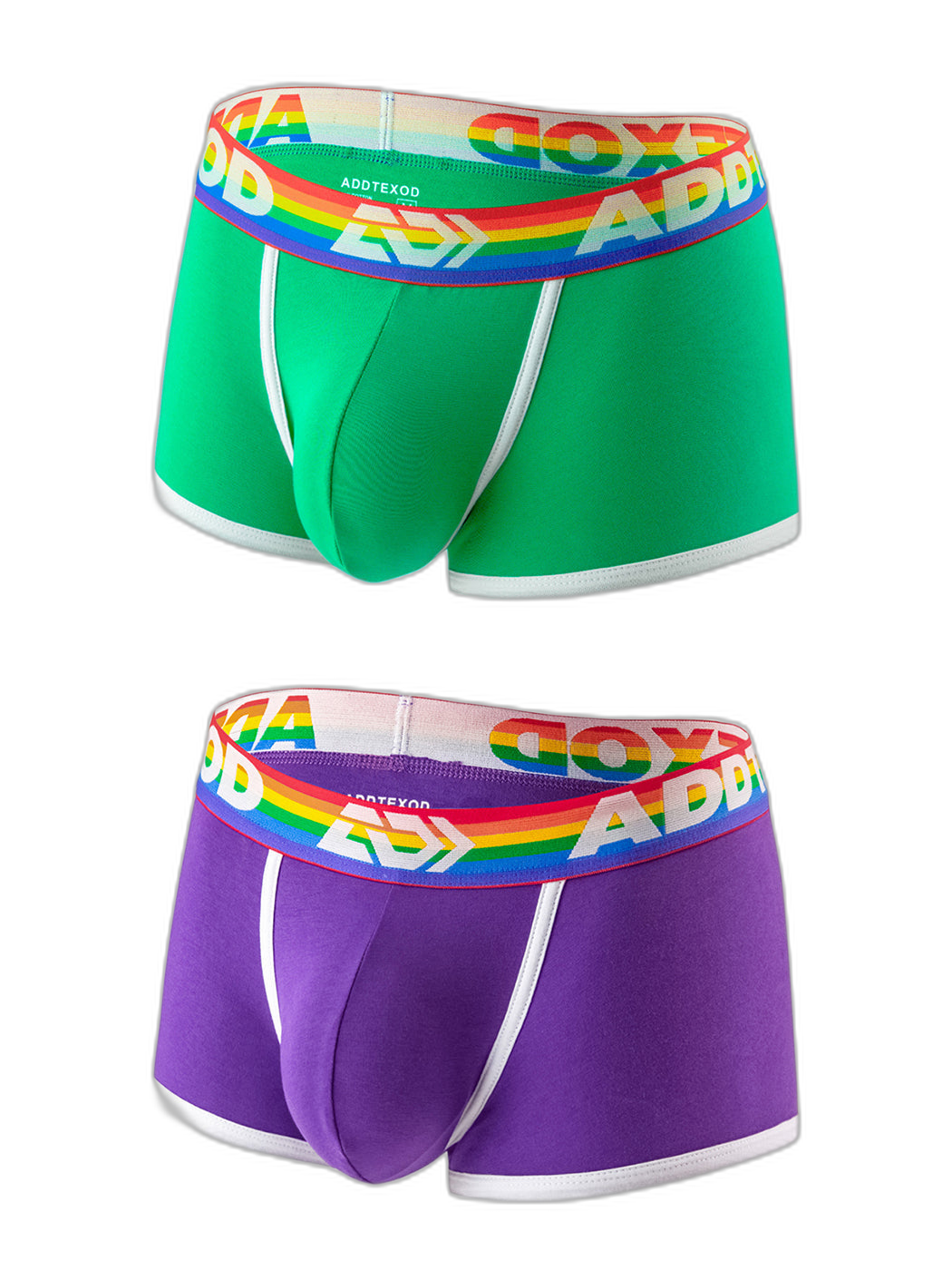 2 Pack Men’s Large Pouch Rainbow Trunks