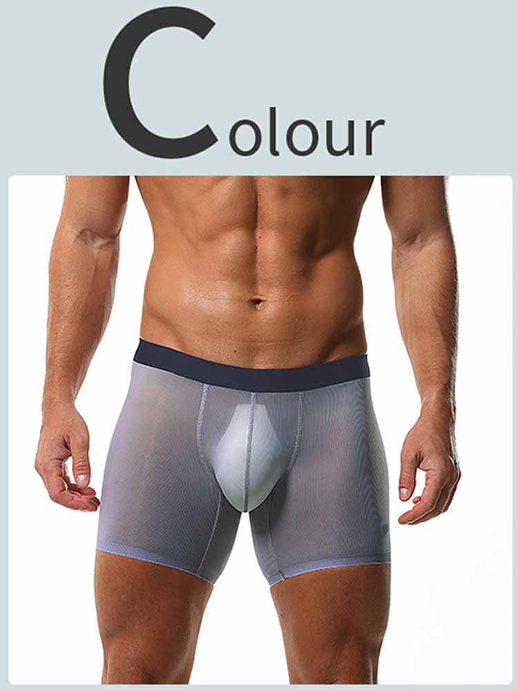 Men's Ice Silk Breathable Lengthened Boxer Briefs