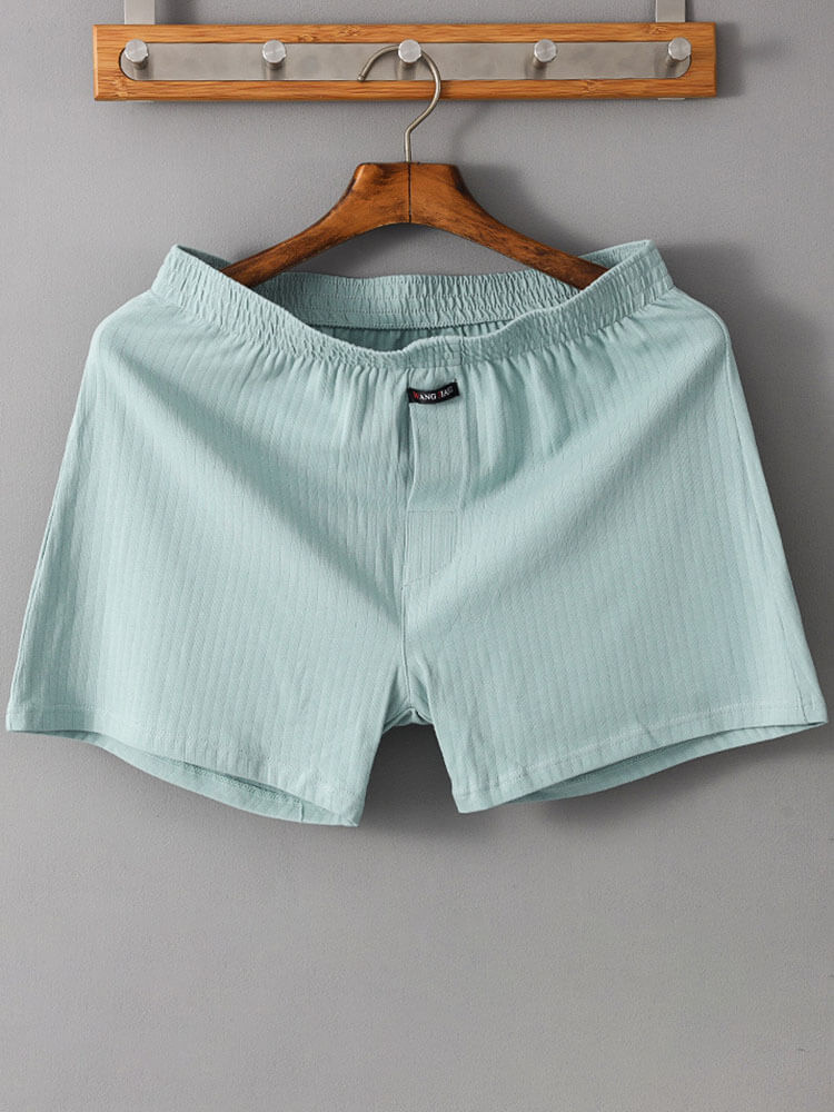 Men's Solid Color Loose Breathable Cotton Boxer Briefs