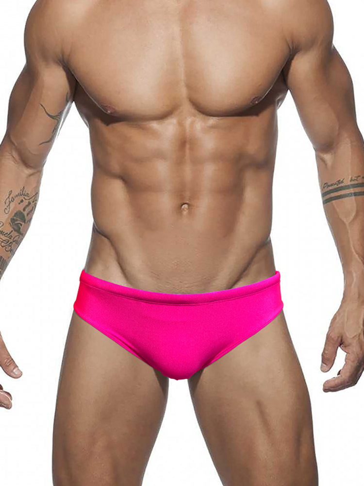 Men's Solid Color Shiny Sexy Triangle Swim Briefs